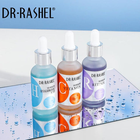 Dr Rashel Facial Serum Set 3 Pack- Anti-Aging Moisturizing Vitamin C Hyaluronic Acid And Retinol
